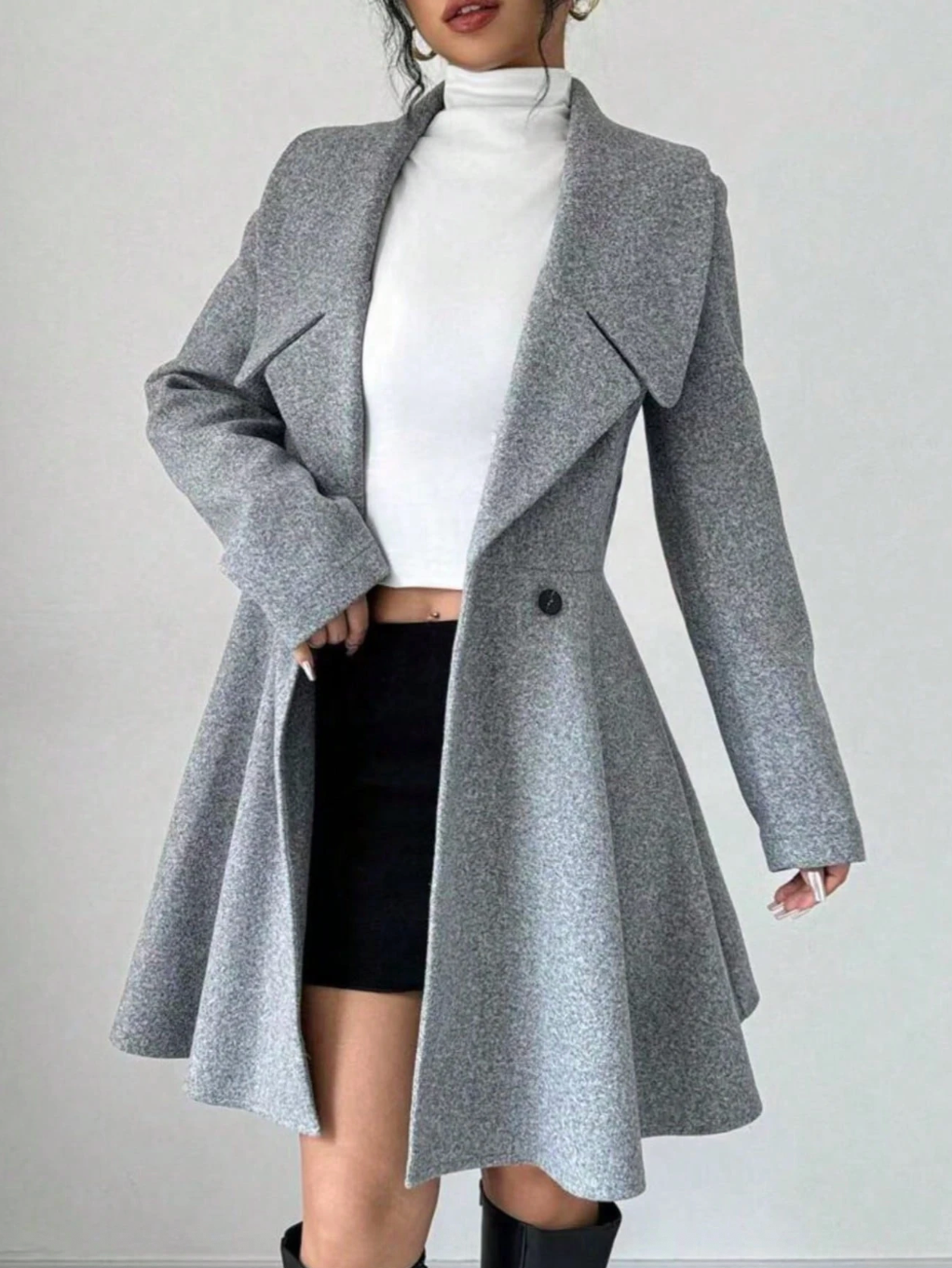 Cappotto Lana Grigio - Donna