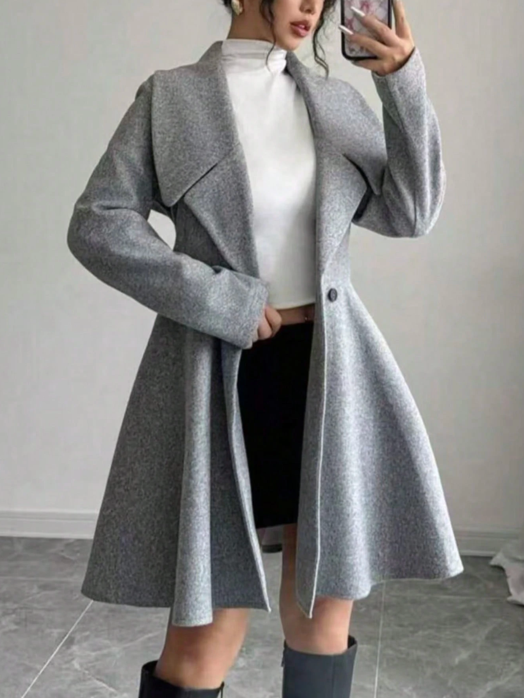 Cappotto Lana Grigio - Donna